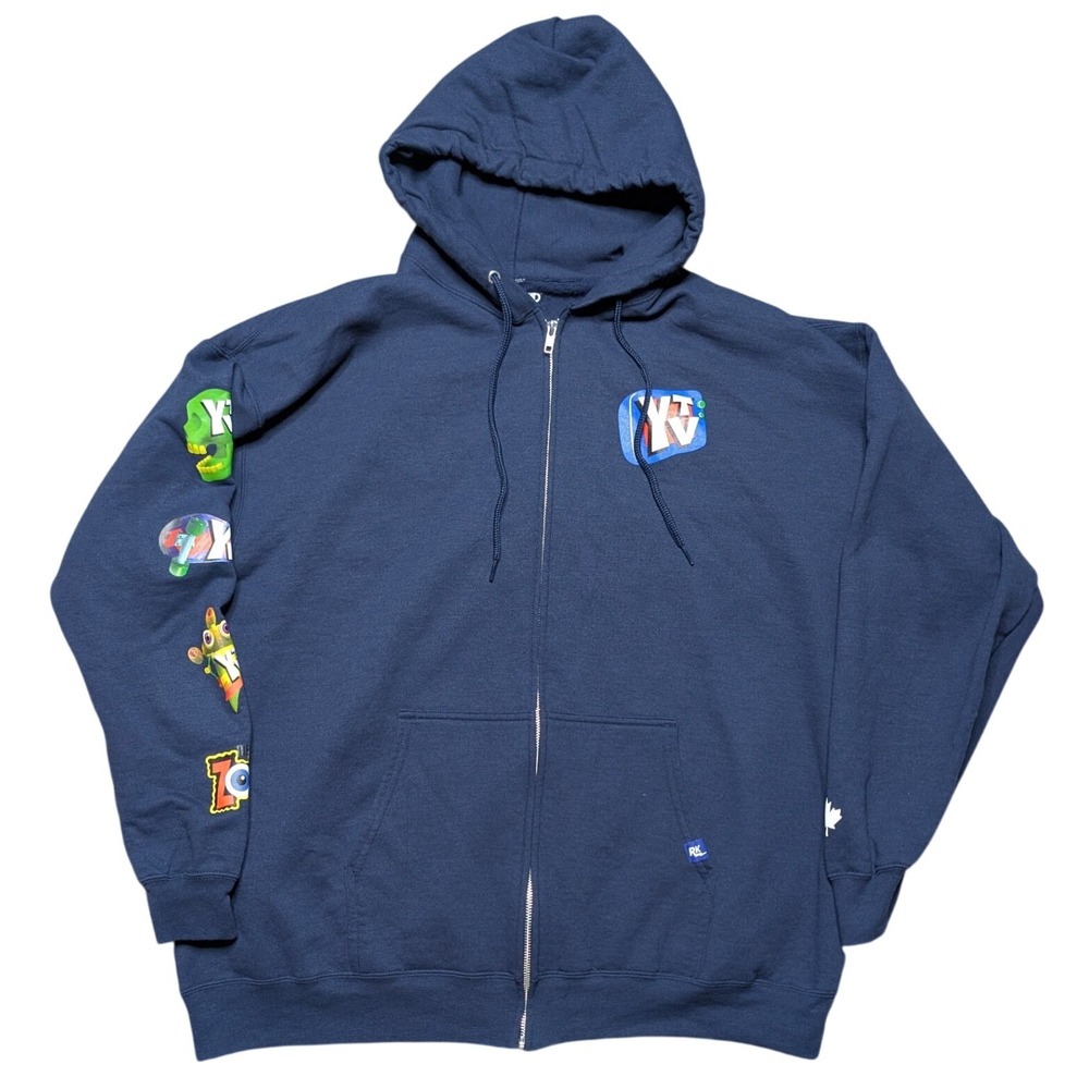 RetroKid X YTV 2XL Navy Full Zip Hooded Sweatshirt Nostalgic Kids TV
